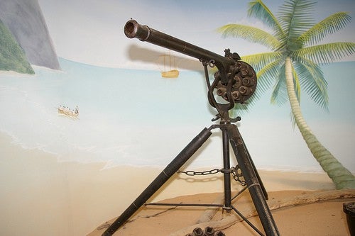 The first machine gun was invented before the Revolutionary War