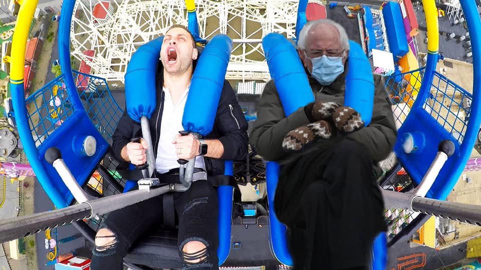 Bernie Sanders in a roller coaster