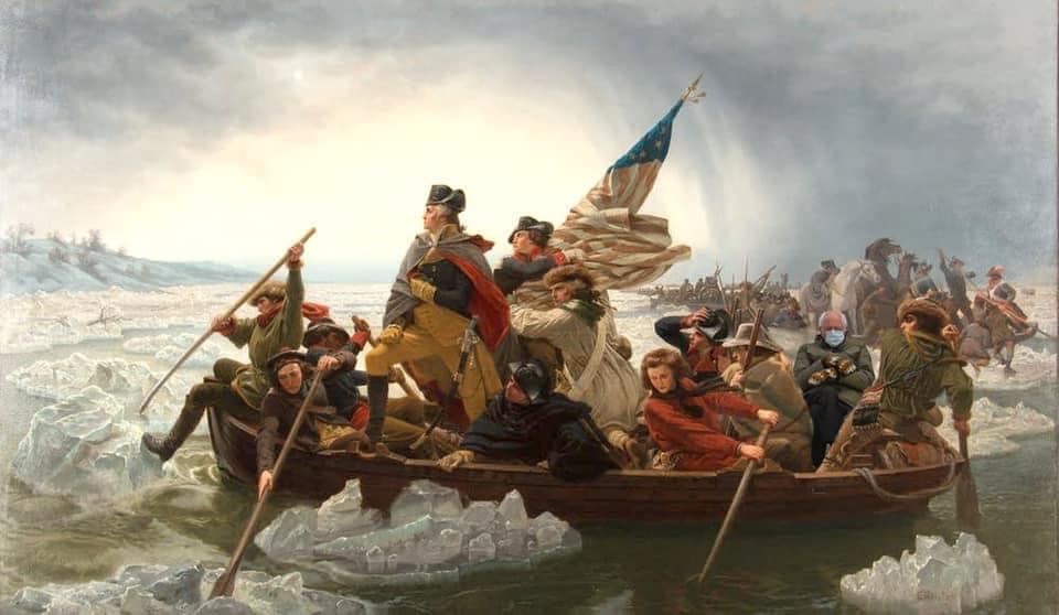 Bernie photoshopped into an old painting