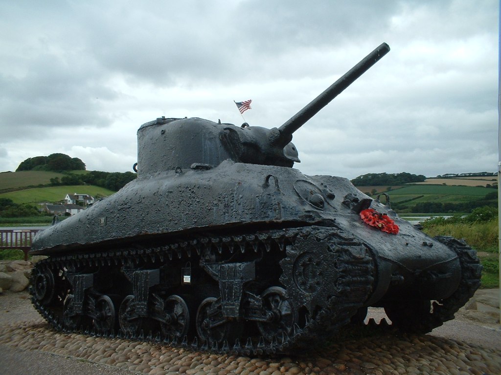 sherman tank honoring those killed during exercise tiger