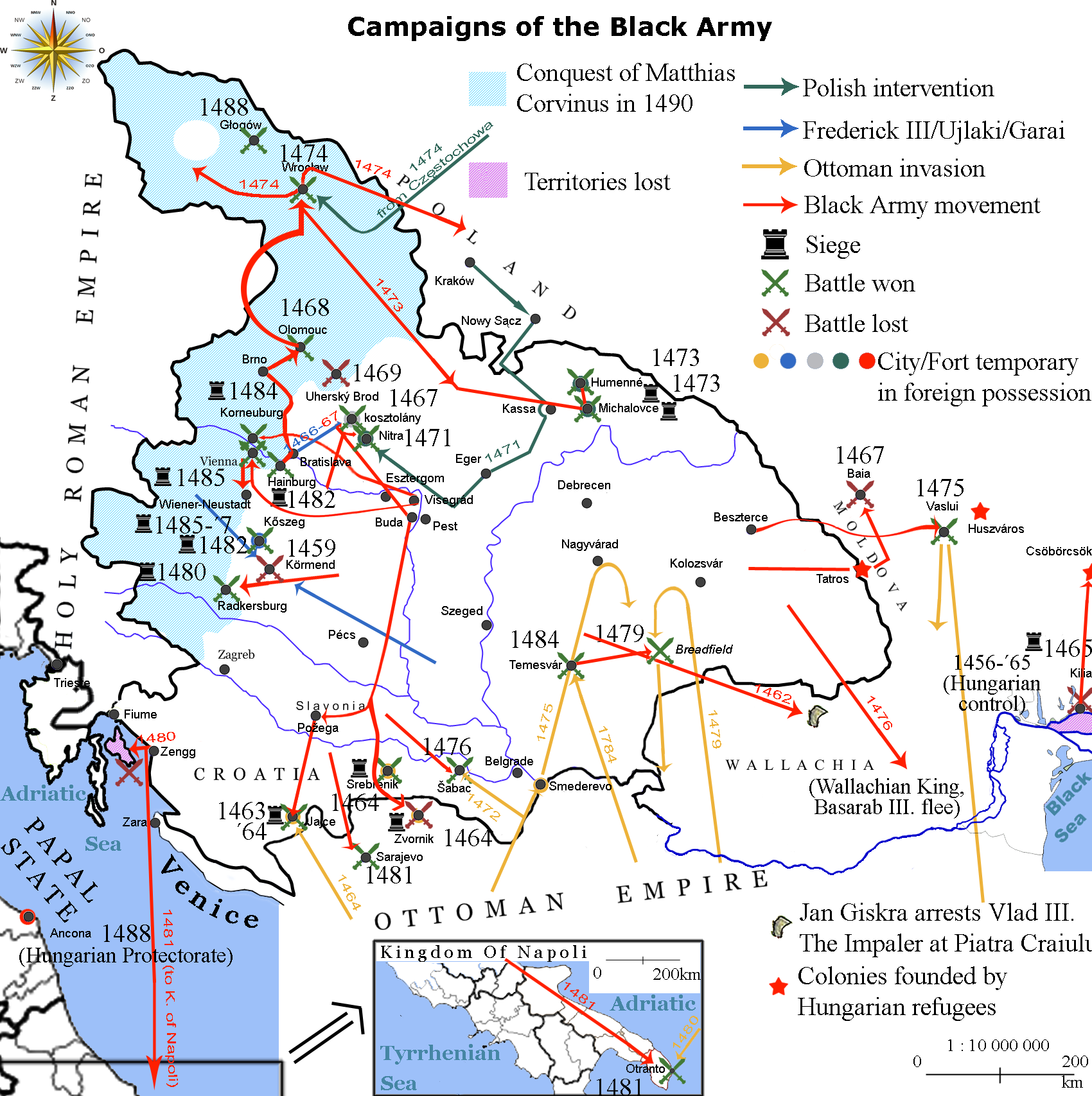 Black Army of Hungary map