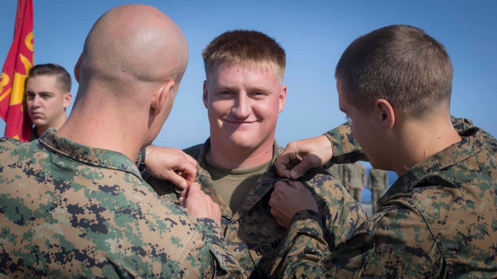 marines on a navy ship