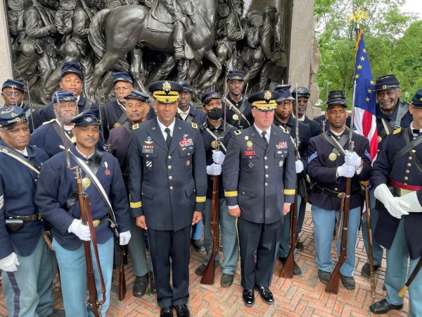 The 54th Massachusetts ‘Glory’ Memorial was rededicated after it was vandalized