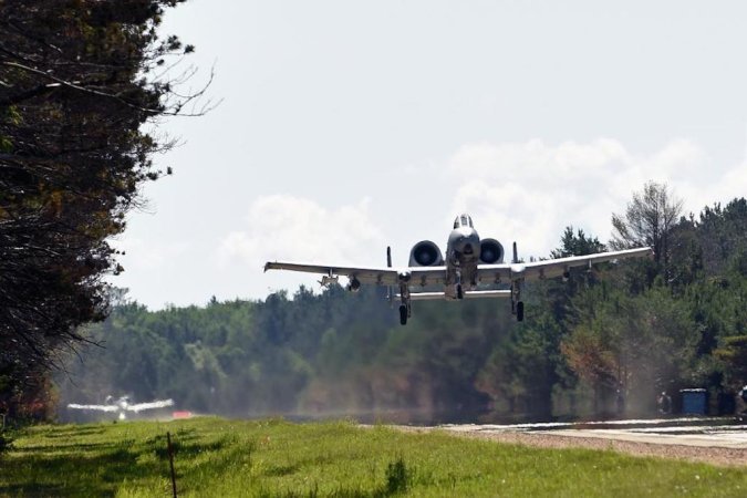 The A-10 refueled and rearmed on a public highway for the first time