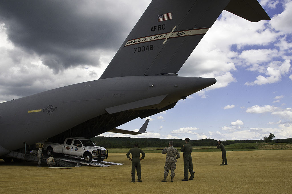 A C-17 Globemaster III cargo plane with the 89th Airlift Squadron, Wright-Patterson AFB