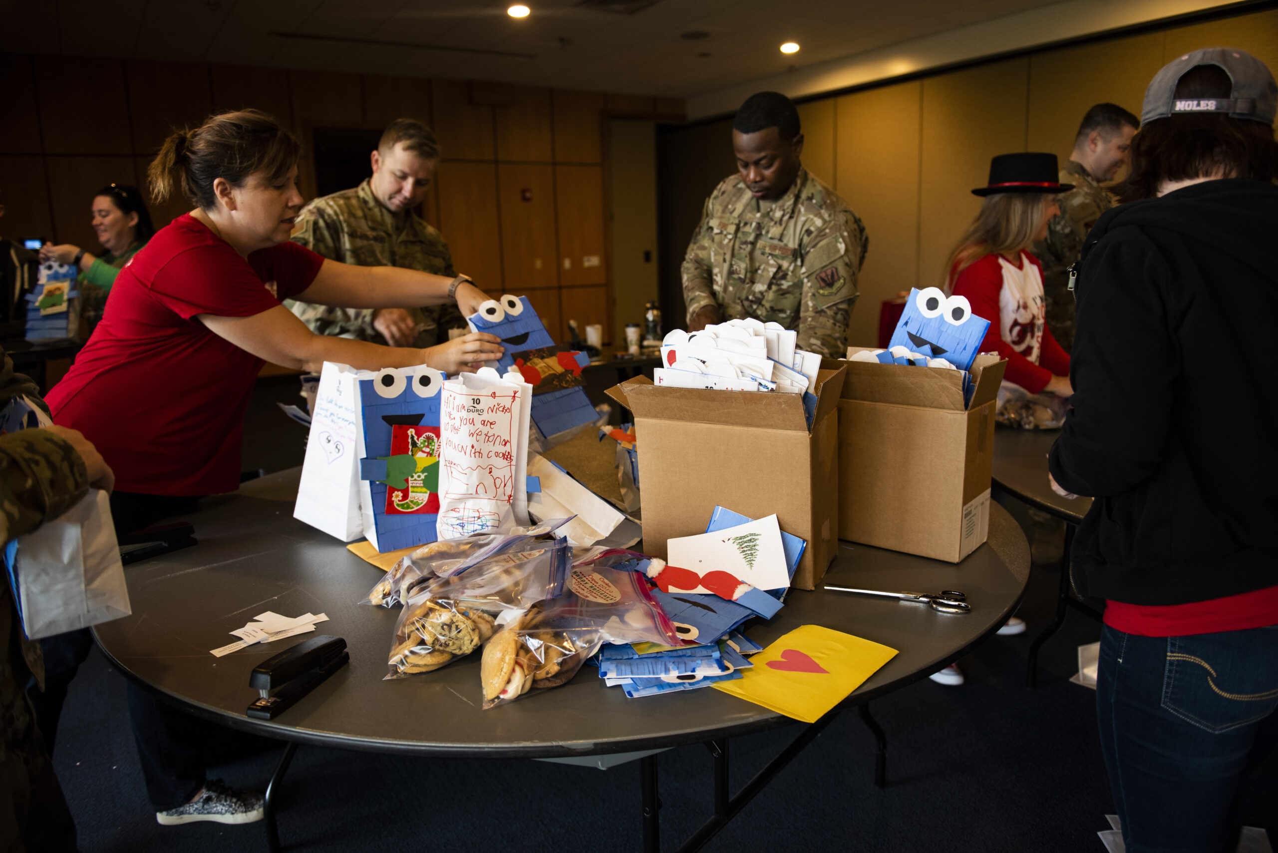 Goodie bags at Tyndall Air Force Base