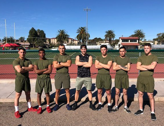 olympic runner with Marines