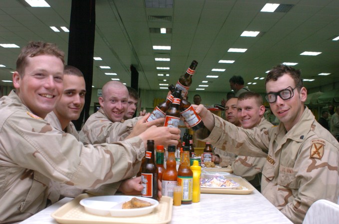 troops with beers