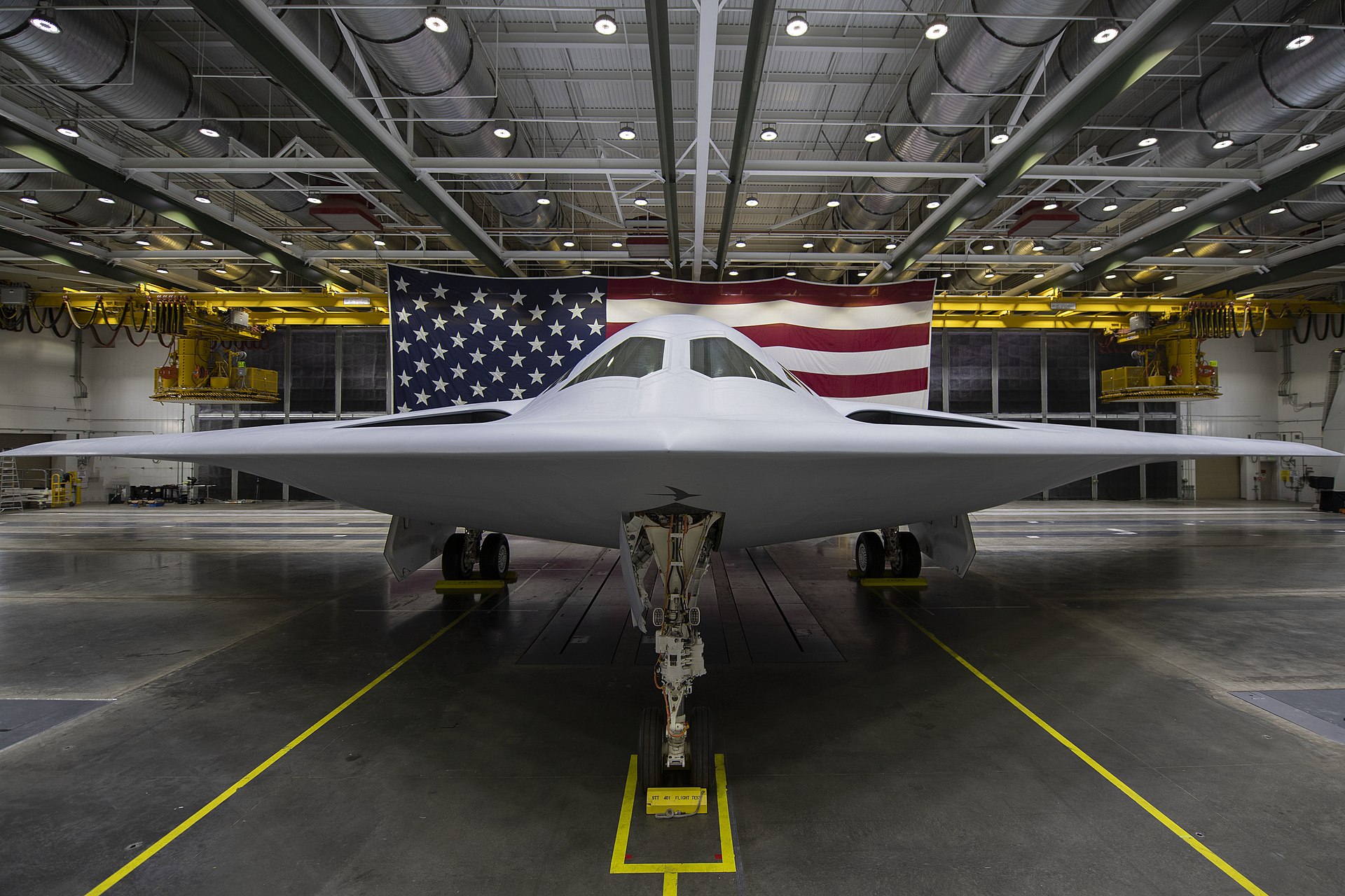 b-21 raider in hangar