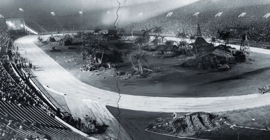 ‘The Battle of the LA Coliseum’ saw the Army attack the Japanese for spectators