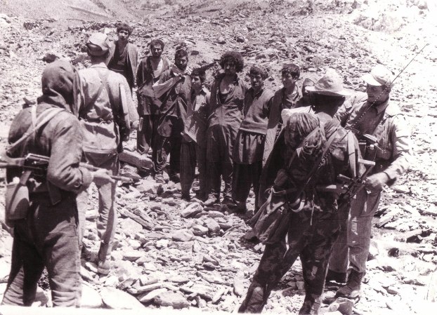 Soviet forces after capturing some Mujahideen