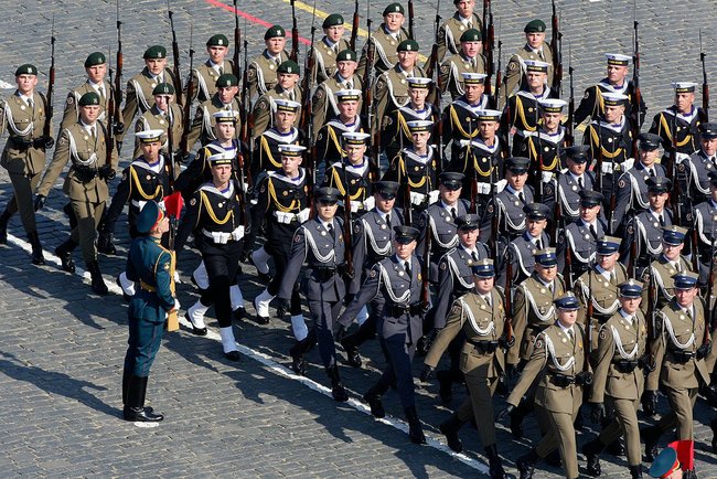 polish troops in moscow military parade