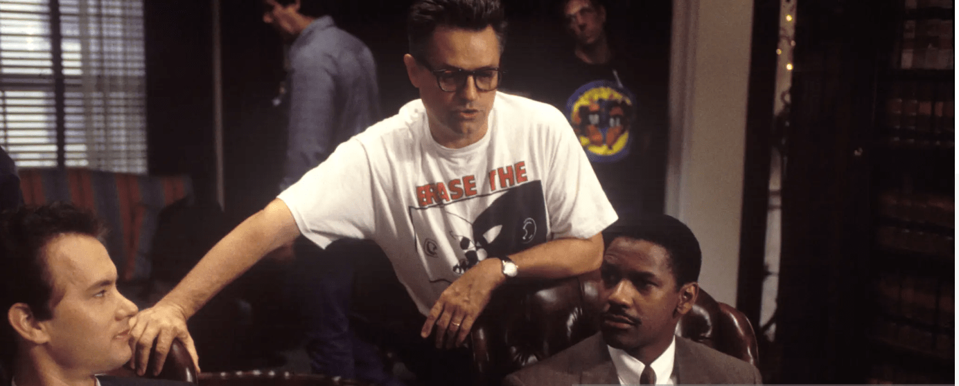 jonathan demme with tom hanks and denzel washington