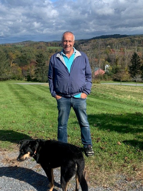 Bill Siegel with his dog.