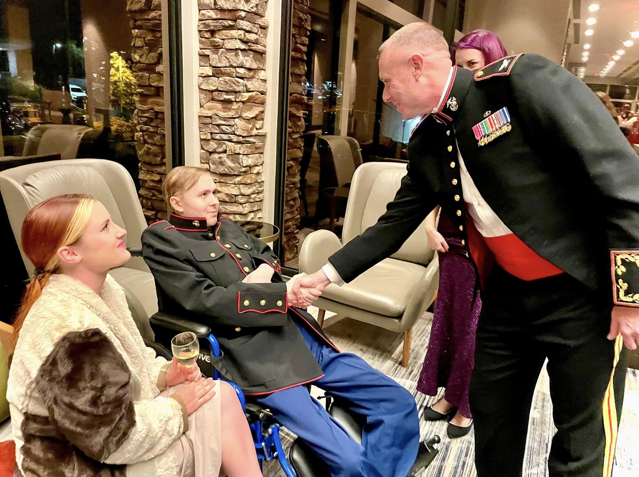 Honorary Marine Jack Lowe attends the 248th Marine Corps Birthday Ball.