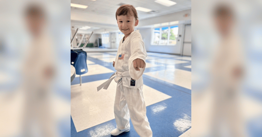 child doing karate