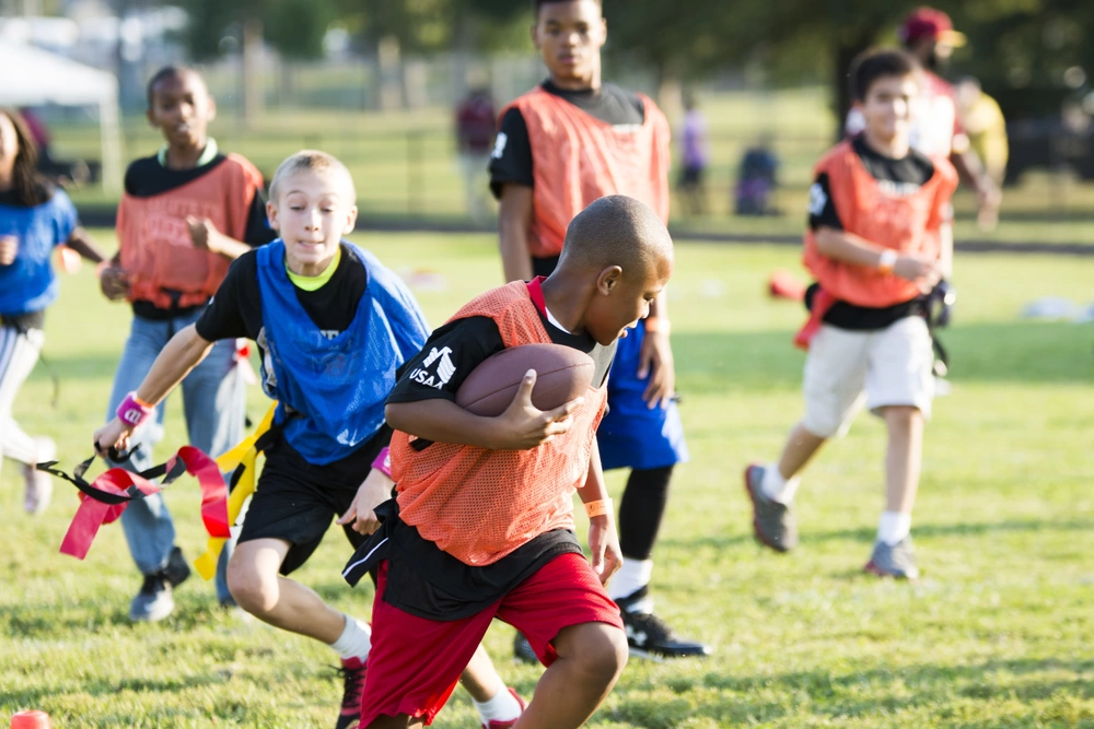 kids play flag football