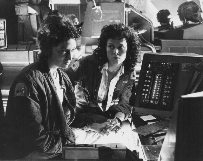 Actors Veronica Cartwright and Sigourney Weaver in a scene from the movie 'Alien', 1979. (Photo by Stanley Bielecki Movie Collection/Getty Images)