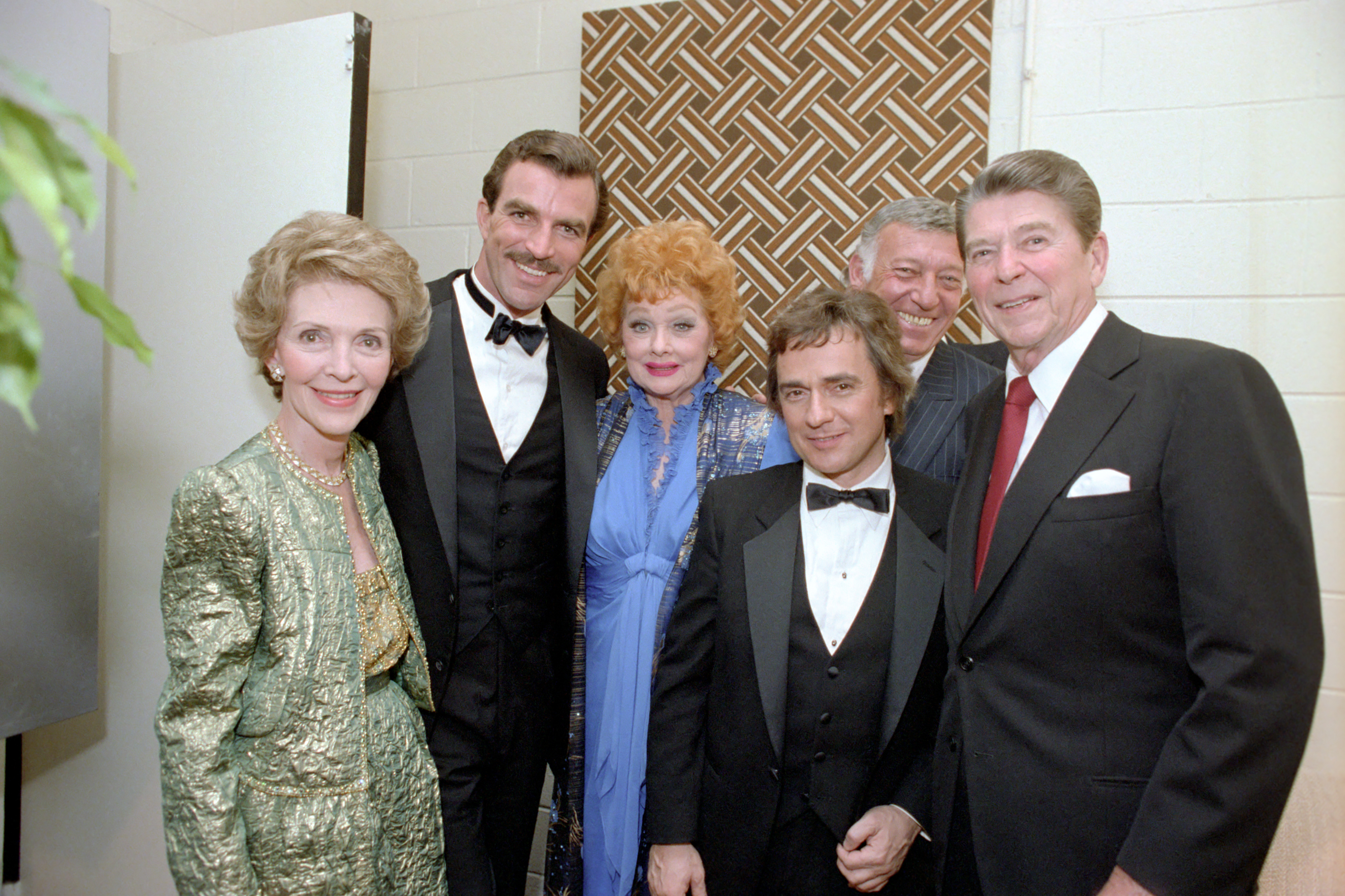 5/20/1983 Tribute to Bob Hope on his 80th birthday Photo Op. with the Reagans Tom Selleck Dudley Moore Lucille Ball at Kennedy Center Washington DC