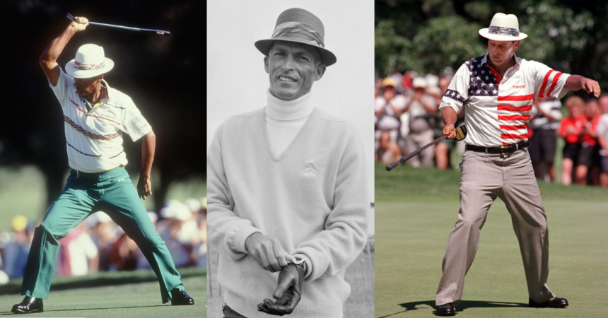 A collage of famous golfer chi chi rodriguez