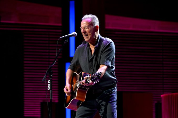 NEW YORK, NEW YORK - NOVEMBER 11: Bruce Springsteen performs during the 18th Annual Stand Up For Heroes Benefit Presented By Bob Woodruff Foundation And New York Comedy Festival at David Geffen Hall on November 11, 2024 in New York City. (Photo by Valerie Terranova/Getty Images for Bob Woodruff Foundation)