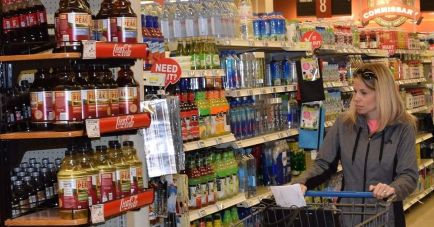 A patron shops for groceries at the Fort Eustis Commissary on Joint Base Langley-Eustis, Virginia.