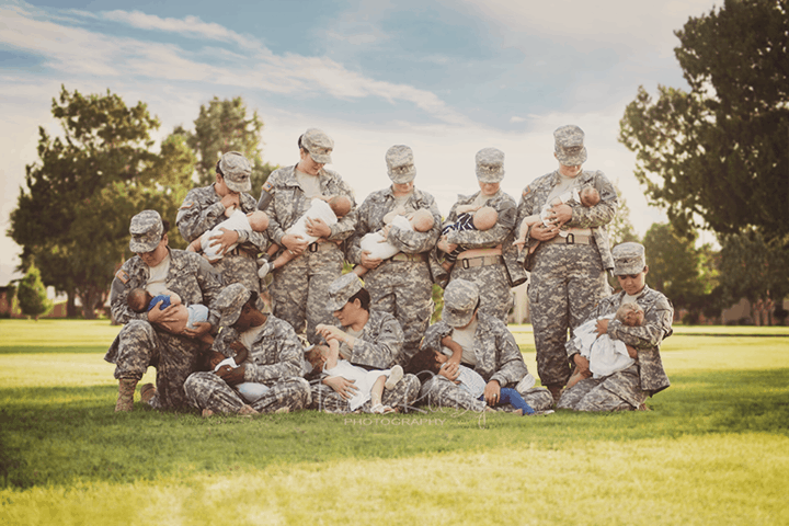 Photo of soldiers breastfeeding in uniform goes viral