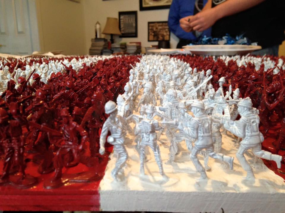 Teen creates American flag using plastic Army guys