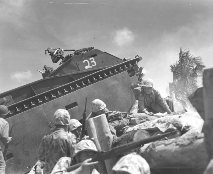 marines land at betio