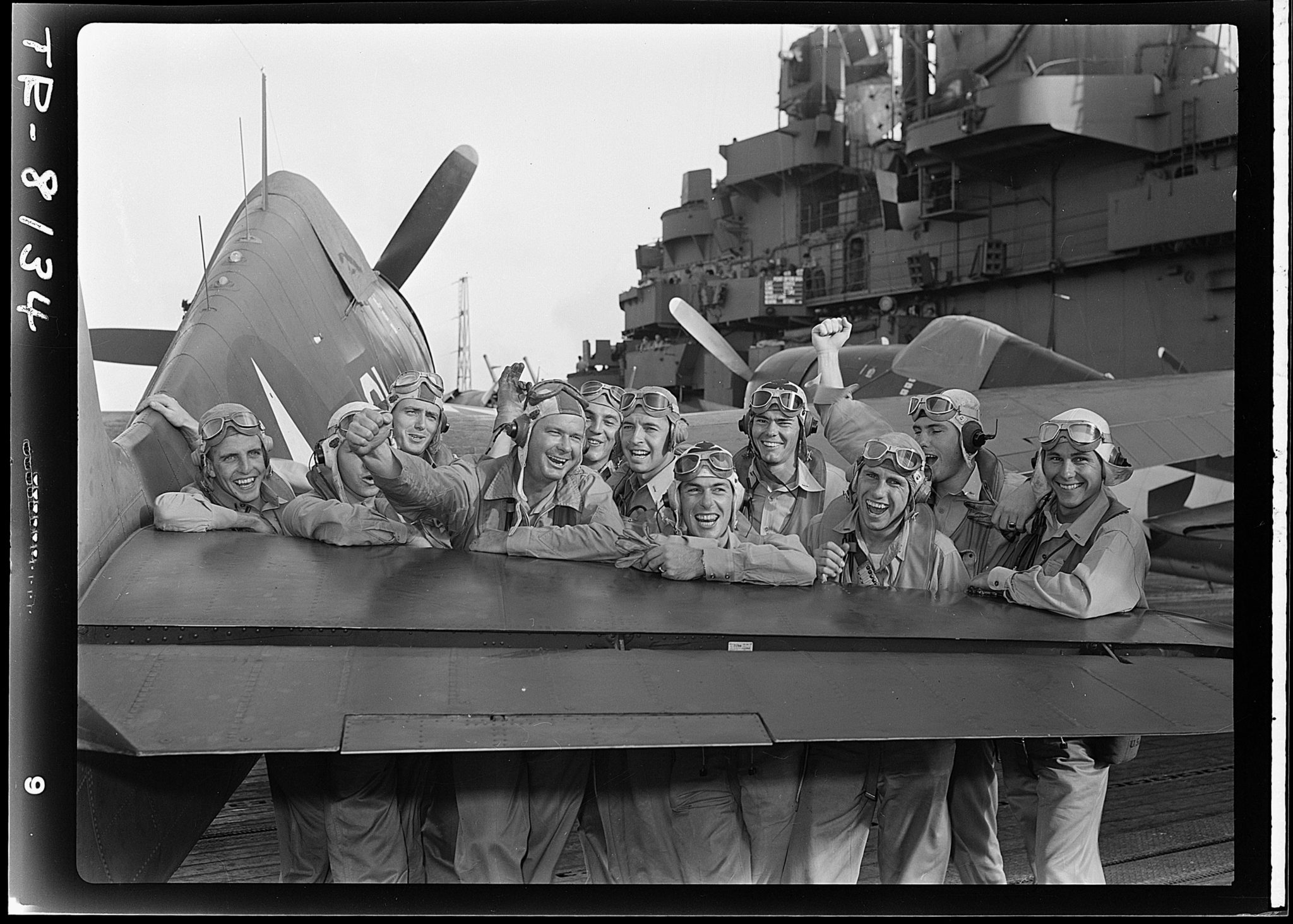 Navy pilots with Hellcat