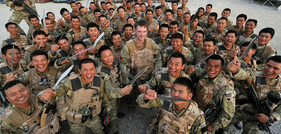 Nepalese warriors, or Gurkhas, in Afghanistan