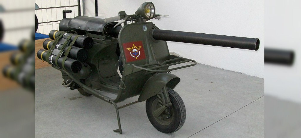 This crazy-looking scooter can actually blow up a tank