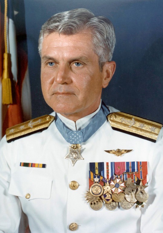 Admiral Stockdale, pictured with his Medal of Honor