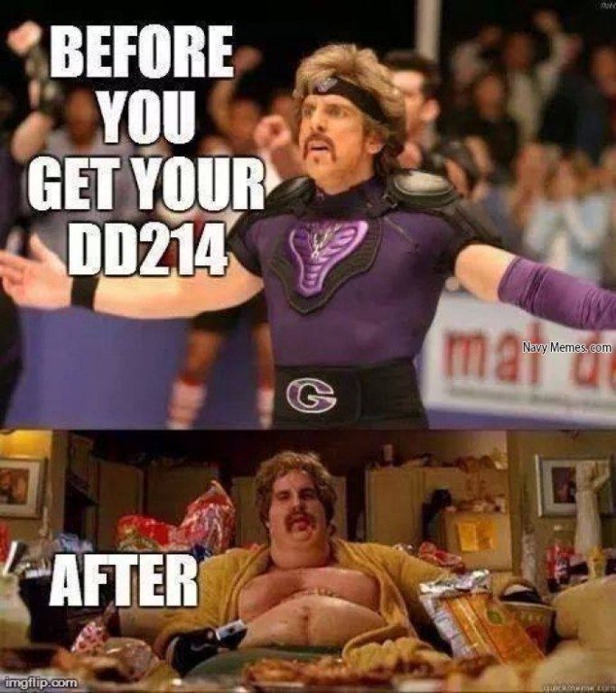 before and after dd214 meme