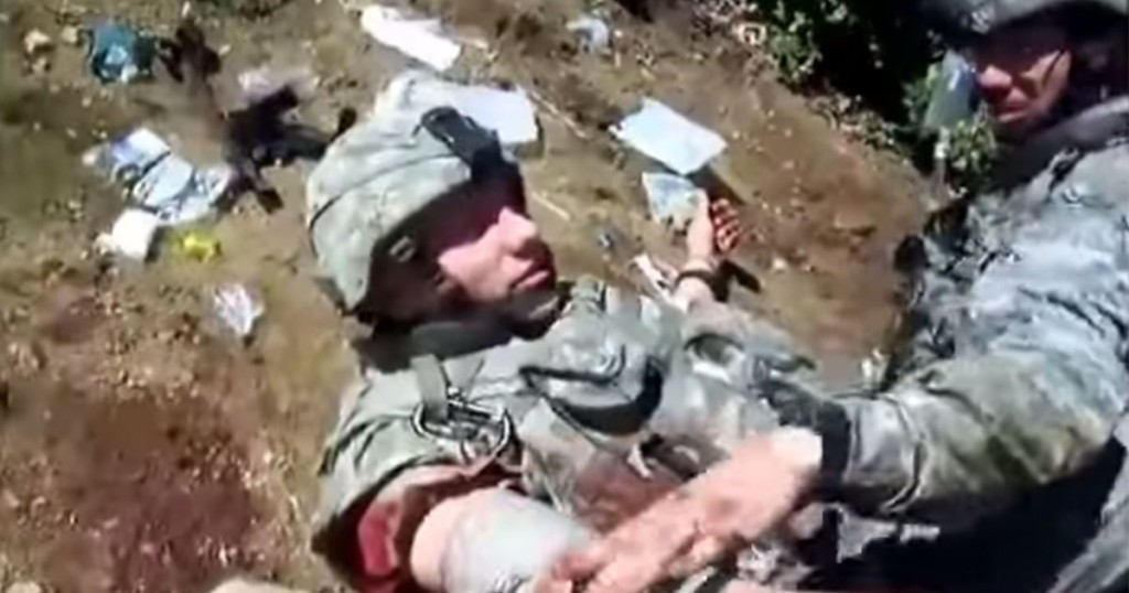 This video shows the adrenaline rush soldiers feel after being shot at