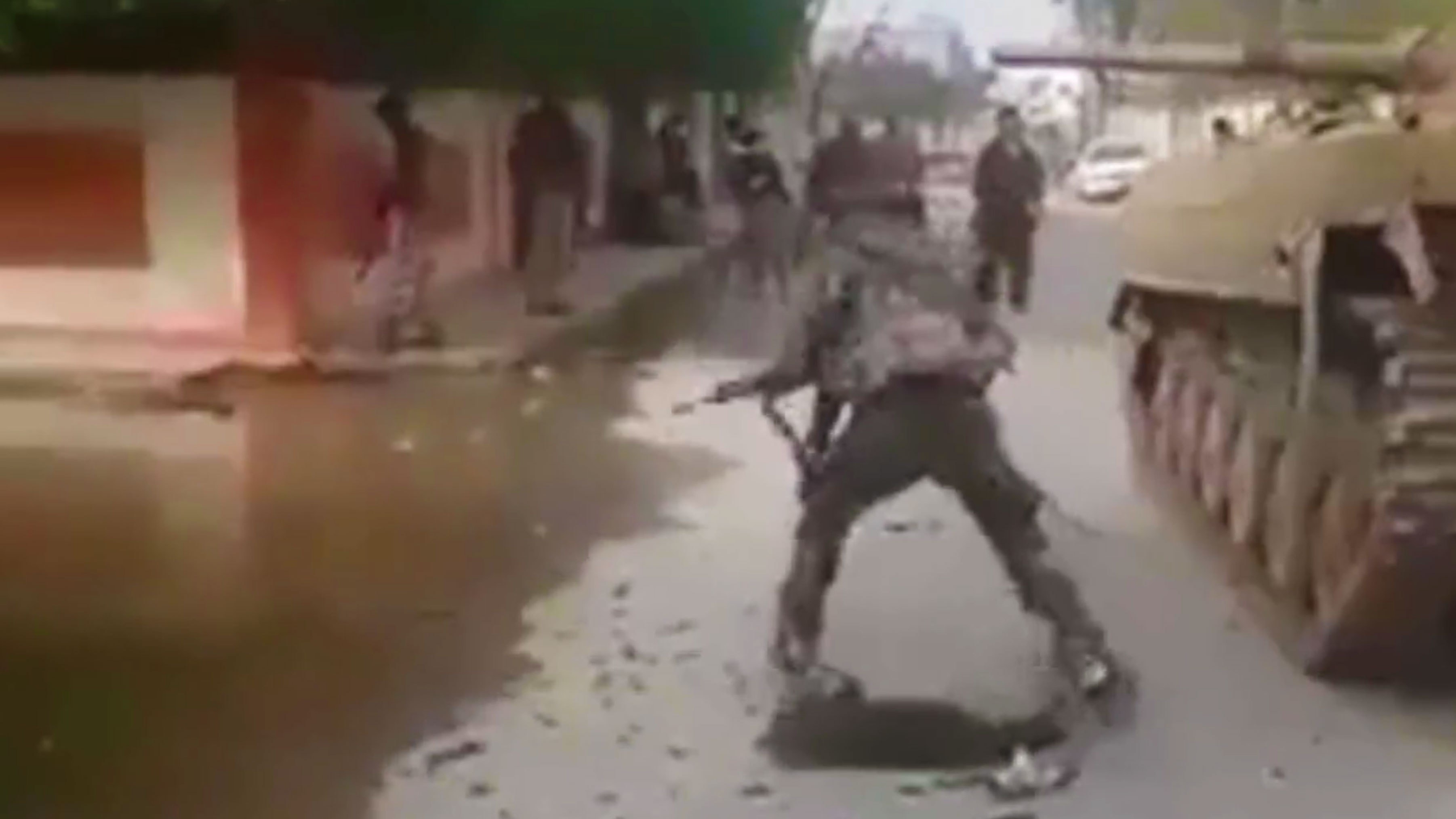 This guy on roller blades firing an AK-47 is the best combat footage you’ll see all day