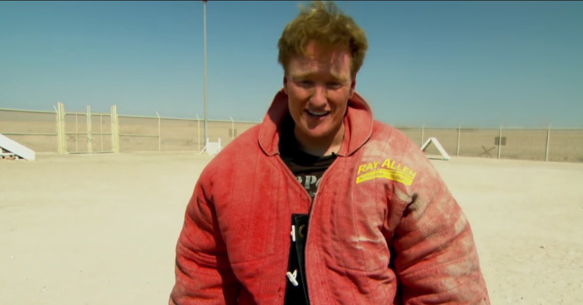 Watch Conan O’Brien train to be a military working dog