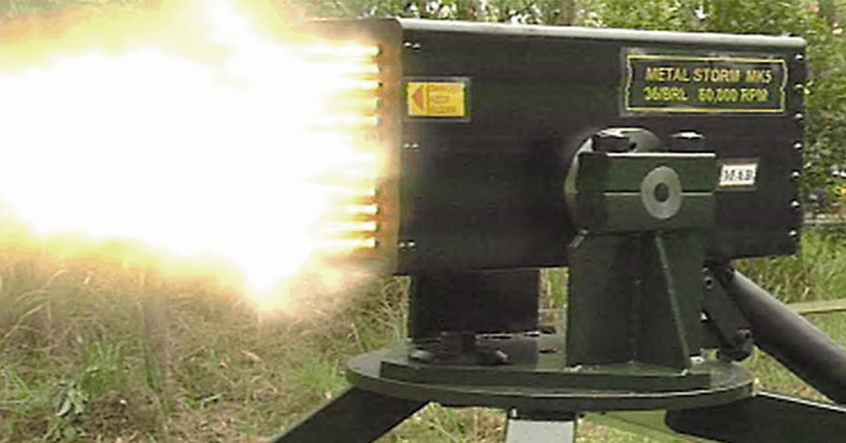 The Metal Storm gun can fire at 1 million rounds per minute