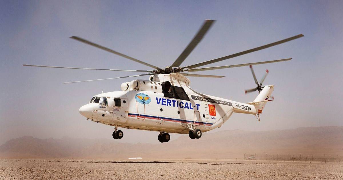 This Russian helicopter is an eight-bladed, troop-hauling, heavy-lifting beast