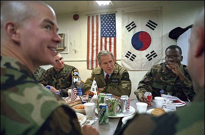 bush 43 commander-in-chief in south korea