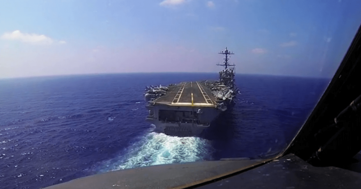 This flight student’s first attempt to land on an aircraft carrier ended in disaster