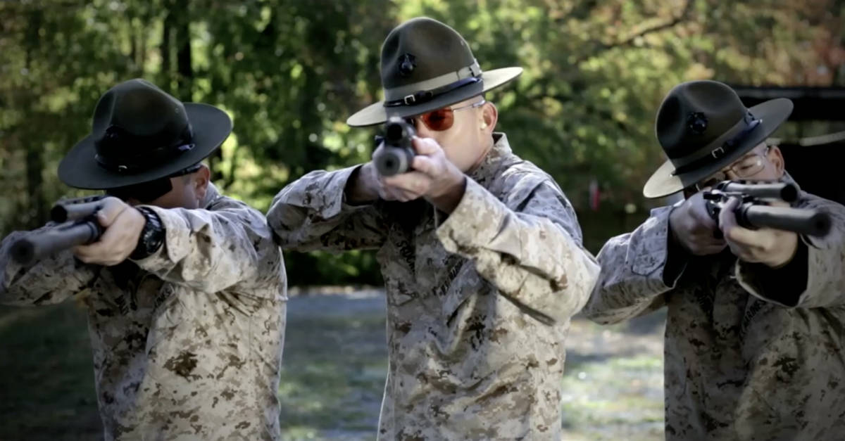 This is how Marines carve pumpkins in one shot