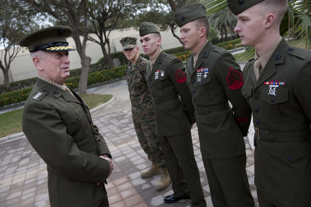 James Mattis serving in the Marine Corps