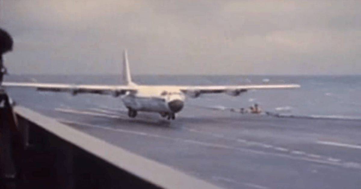 This C-130 landing on an aircraft carrier will make you rethink physics