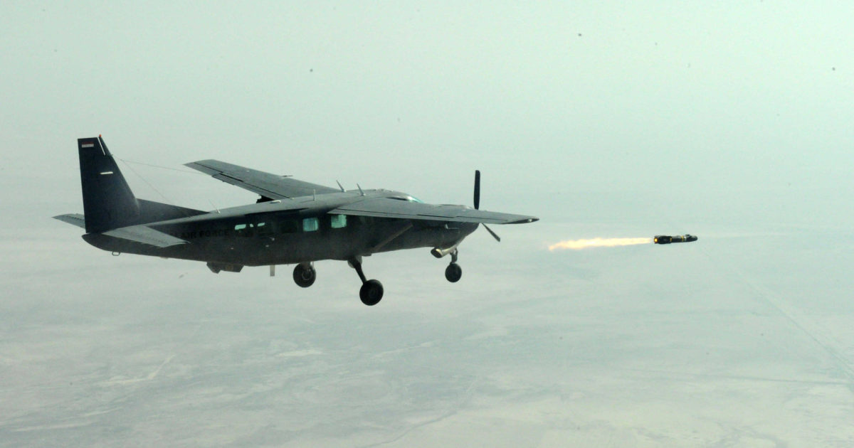 This combat Cessna can shoot Hellfire missiles