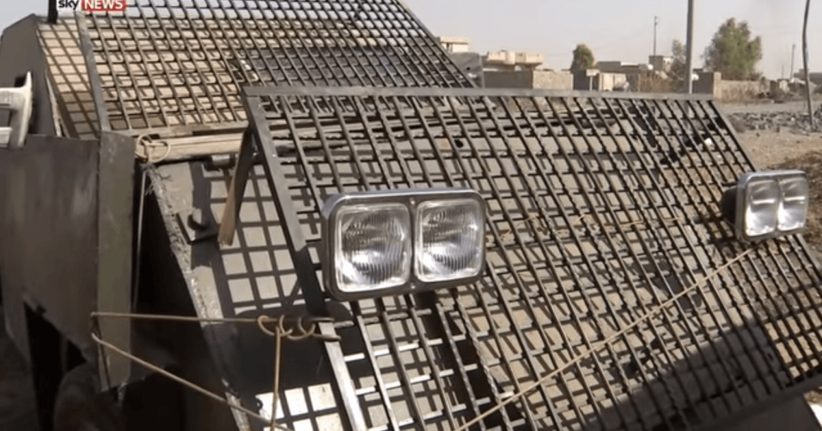 This makeshift armored vehicle is actually an ISIS suicide bomb truck