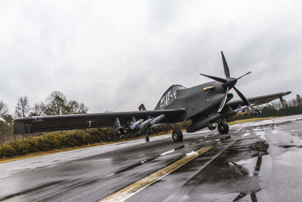 A converted crop duster on the runway