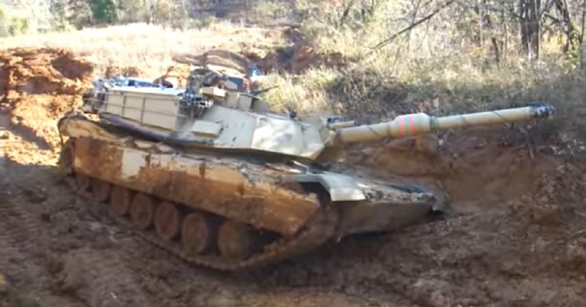 This poor Abrams tank got stuck in the mud — then got un-stuck
