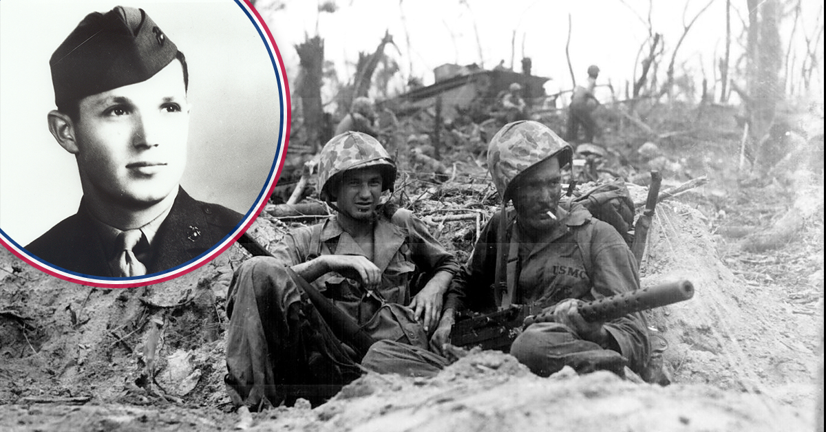 This Paramarine assaulted Iwo Jima with an improvised machine gun