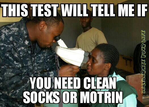 clean socks and motrin